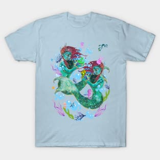 Princesses mermaid in the bubbles sea T-Shirt